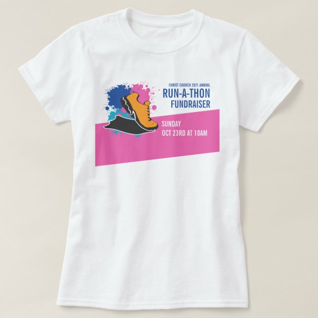 Running Shoe, Charity Run-Walk-a-Thon Event T-Shirt (Design Front)