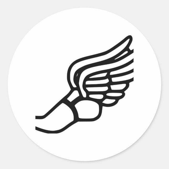 Running Shoe With Wings Classic Round Sticker (Front)