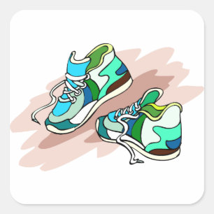 Running Shoes Square Sticker