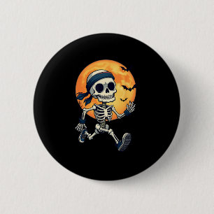 Running Skeleton Funny Halloween Costume Men Women 6 Cm Round Badge