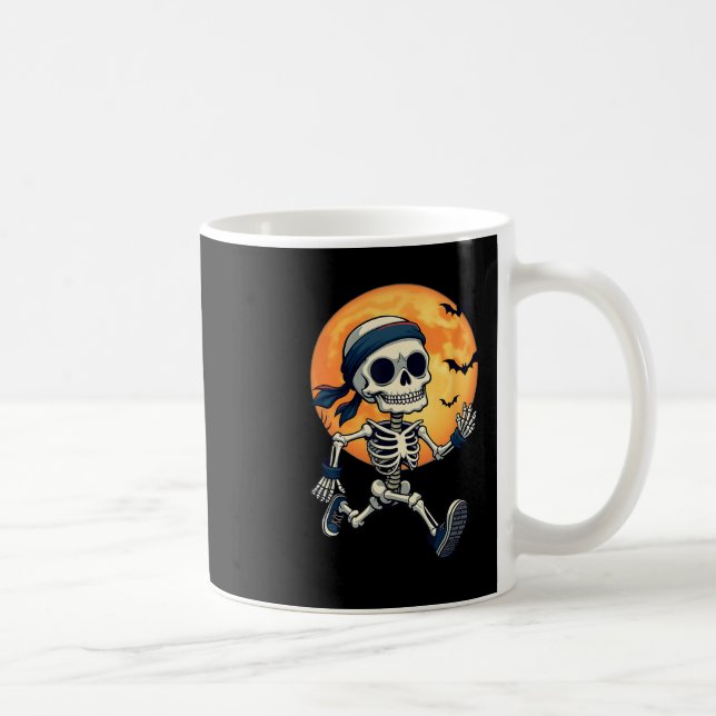 Running Skeleton Funny Halloween Costume Men Women Coffee Mug (Right)