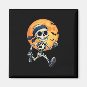 Running Skeleton Funny Halloween Costume Men Women Magnet
