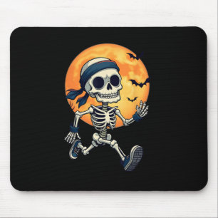 Running Skeleton Funny Halloween Costume Men Women Mouse Mat