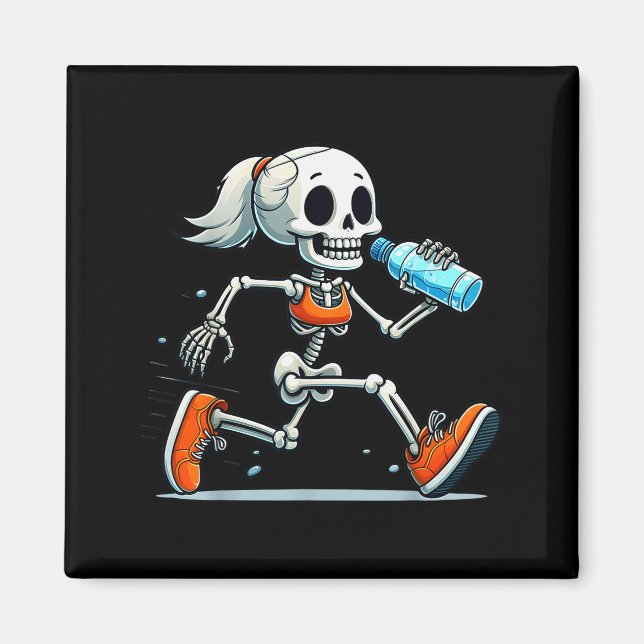 Running Skeleton Halloween Costume Soky Runners Lo Magnet (Front)