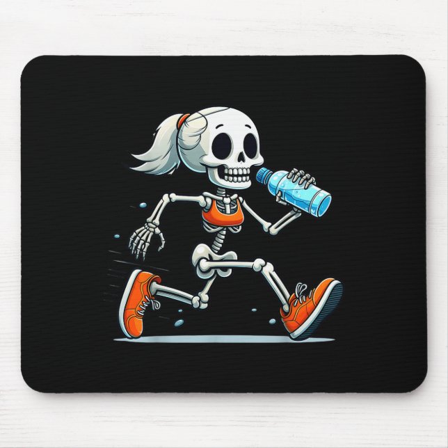 Running Skeleton Halloween Costume Soky Runners Lo Mouse Mat (Front)