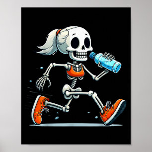 Running Skeleton Halloween Costume Soky Runners Lo Poster