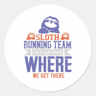 Running - Sloth Running Team Classic Round Sticker