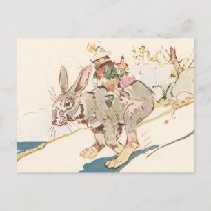 Running Snowshoe Hare Postcard