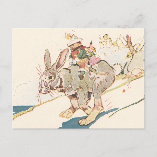 Running Snowshoe Hare Postcard (Front)