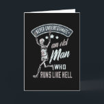 Running Sport Funny Runner Old Man Gift Card<br><div class="desc">Funny gift for sprinters and marathon runners. Anyone who is athletic even as an old man needs this funny deisgn with a skeleton when running. Perfect for training and the next marathon.</div>
