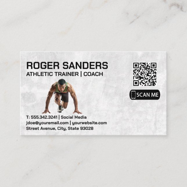 Running Sprinter | Athletic Coach Business Card (Front)