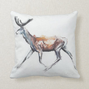 Running Stag in velvet Polsen 2006 Cushion