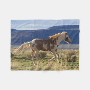 Running Stallion, Steens Mountains, Oregon Fleece Blanket