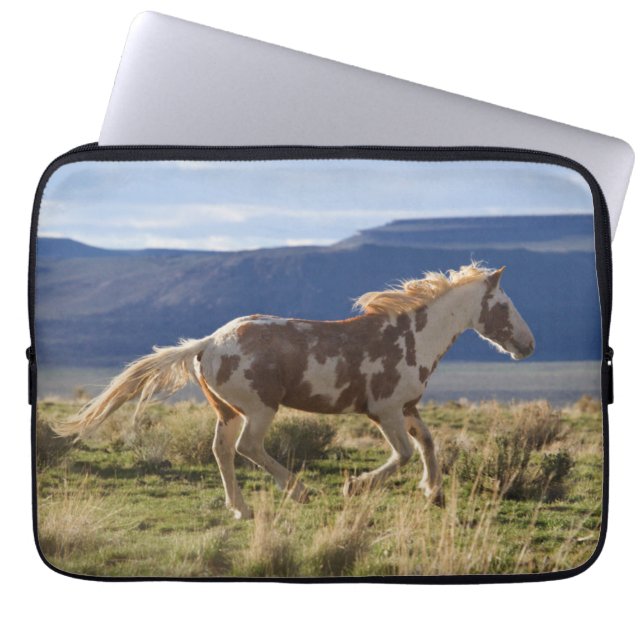Running Stallion, Steens Mountains, Oregon Laptop Sleeve (Front)