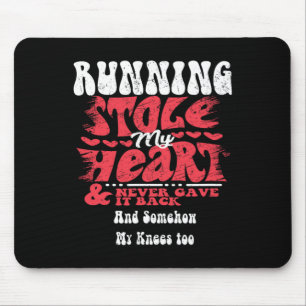 Running Stole My Heart ~ Funny Valentines Day Mouse Mat