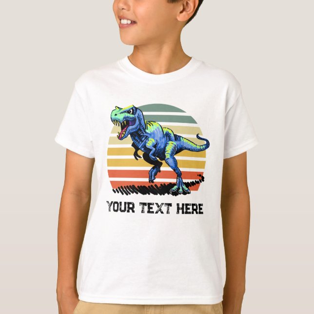 Running T-Rex Custom Text T-shirt (Front)