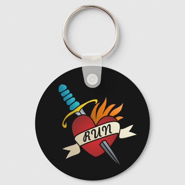 Running Tattoo Key Ring (Front)