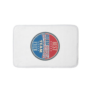 Running Team Patriotic Vintage Badge Design_1 Bath Mat