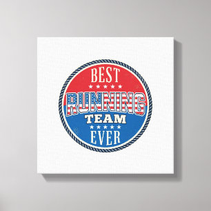 Running Team Patriotic Vintage Badge Design_1 Canvas Print