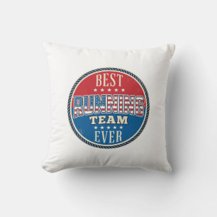 Running Team Patriotic Vintage Badge Design_1 Cushion