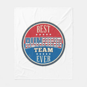 Running Team Patriotic Vintage Badge Design_1 Fleece Blanket