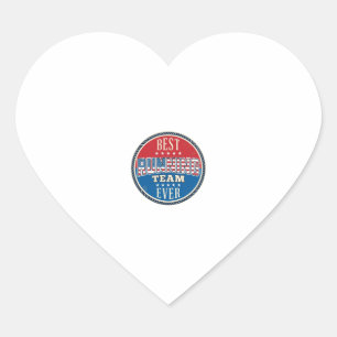 Running Team Patriotic Vintage Badge Design_1 Heart Sticker