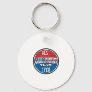 Running Team Patriotic Vintage Badge Design_1 Key Ring