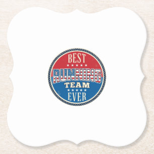 Running Team Patriotic Vintage Badge Design_1 Paper Coaster