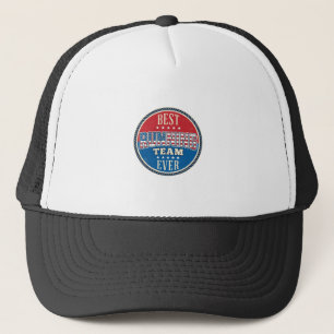 Running Team Patriotic Vintage Badge Design_1 Trucker Hat