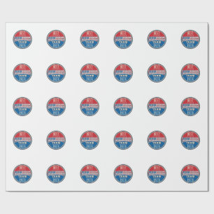 Running Team Patriotic Vintage Badge Design_1 Wrapping Paper