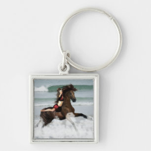 Running the Beach Key Ring