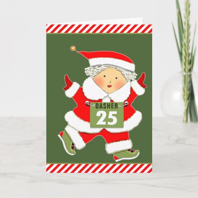 Running Themed Christmas Holiday Card (Front)