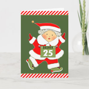Running Themed Christmas Holiday Card