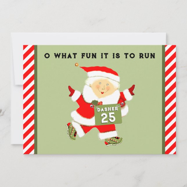 Running Themed Christmas Holiday Card (Front)