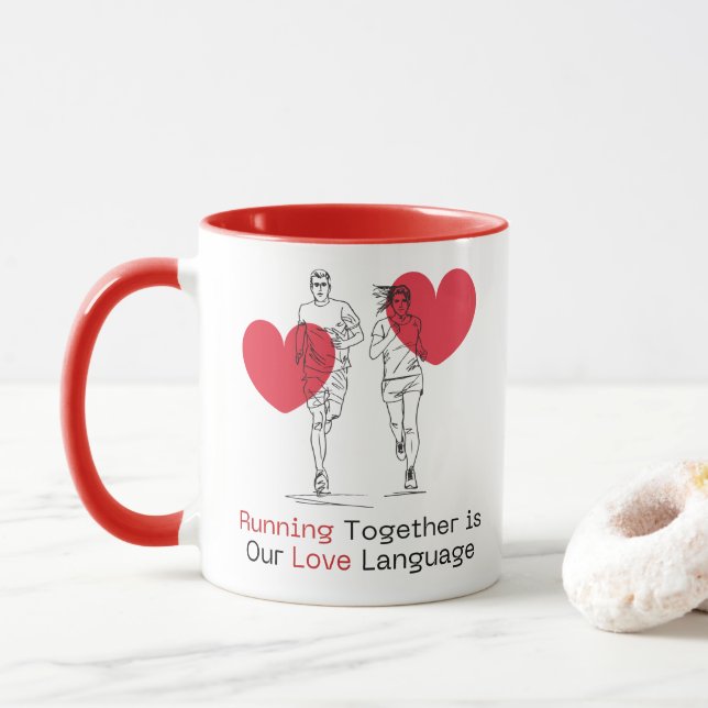 Running Together is Our Love Language Running Gift Mug (With Donut)