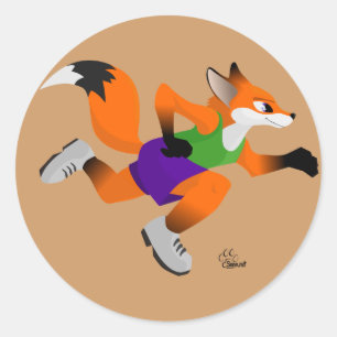 Running Toon Fox Sticker