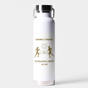 Running Towards Our Destiny Luxury Wedding Water Bottle