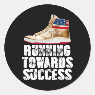 Running Towards Success Trump Sneakers Republican  Classic Round Sticker