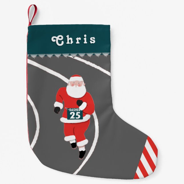 Running Track and Field Small Christmas Stocking (Front)