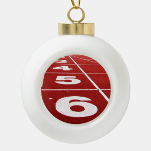Running Track Ceramic Ball Christmas Ornament
