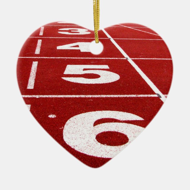 Running track ceramic tree decoration (Front)