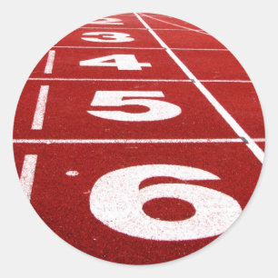 Running track classic round sticker