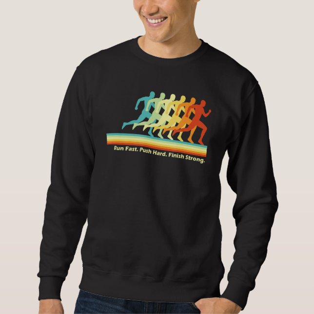 Running Track Field Coach Retro Sprint Runner Moti Sweatshirt (Front)