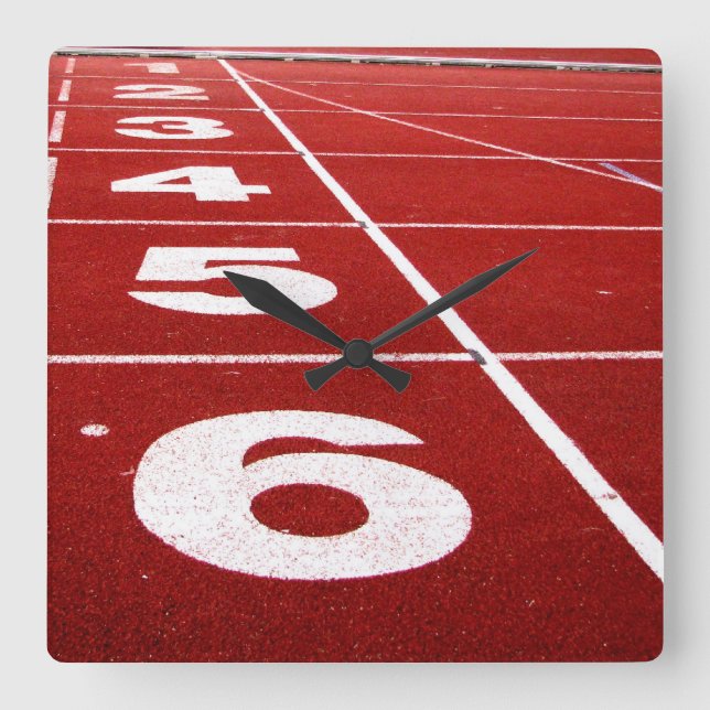 Running track square wall clock (Front)
