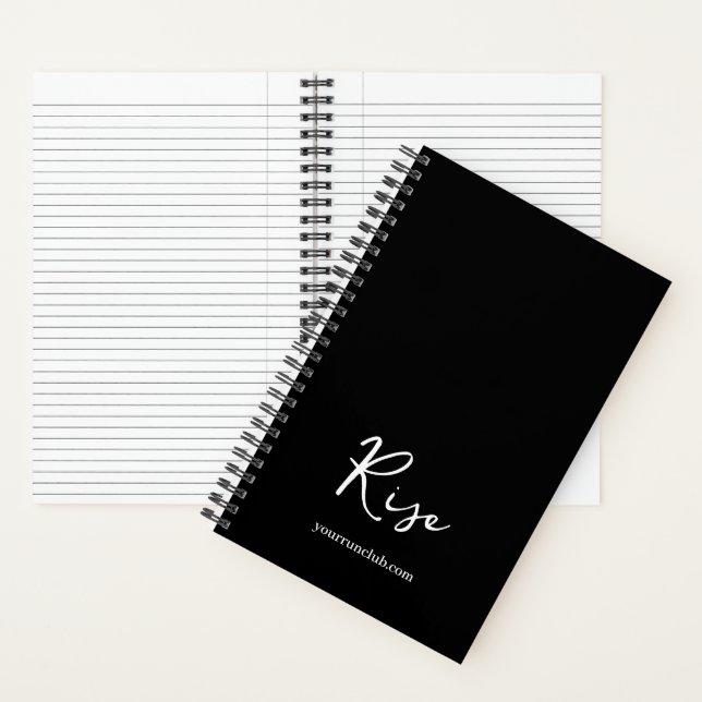 Running Training Journal Rise Script Black   (Inside)