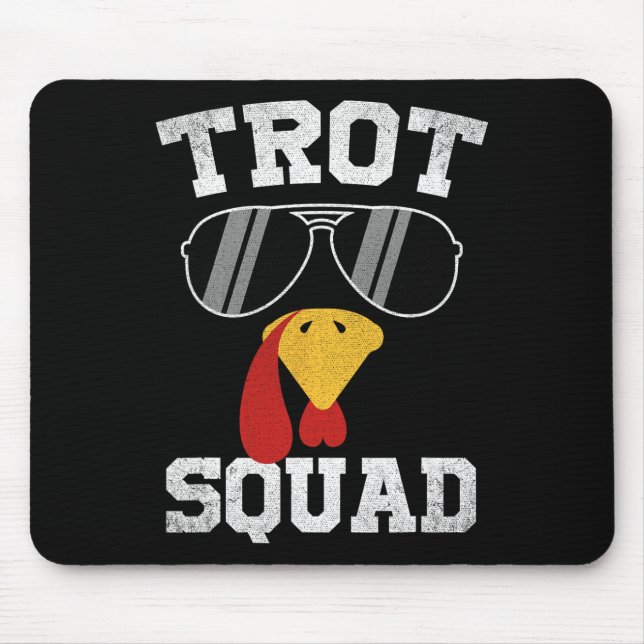 Running Turkey Sungles Trot Squad Thanksgiving  Mouse Mat (Front)