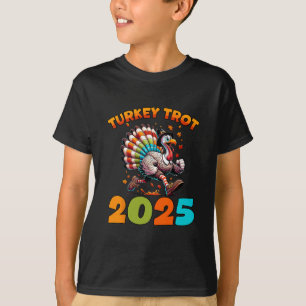 Running Turkey Trot Thanksgiving 2025 For Boys Gir T-Shirt