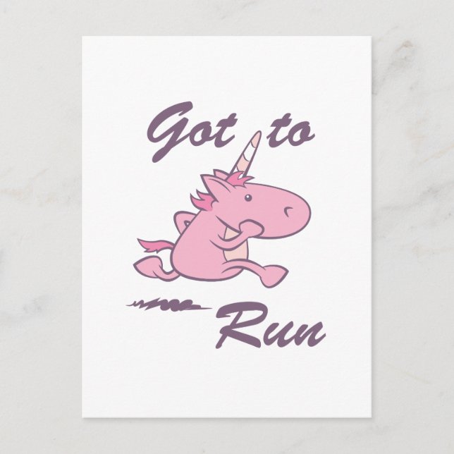 Running Unicorn Postcard (Front)