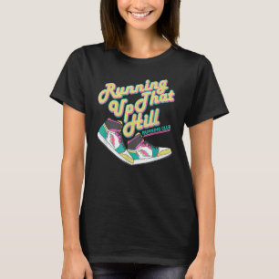 Running Up That Hill Retro Running Marathon Track  T-Shirt