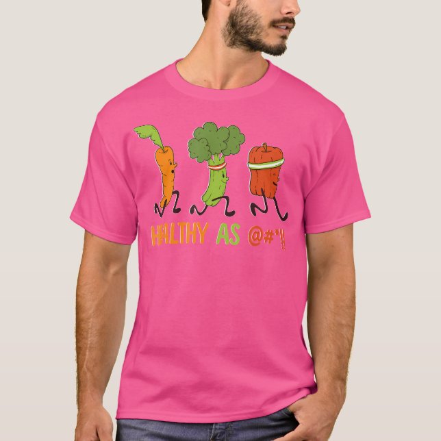 Running Vegetables Carrot Broccoli Pepper Runner T-Shirt (Front)